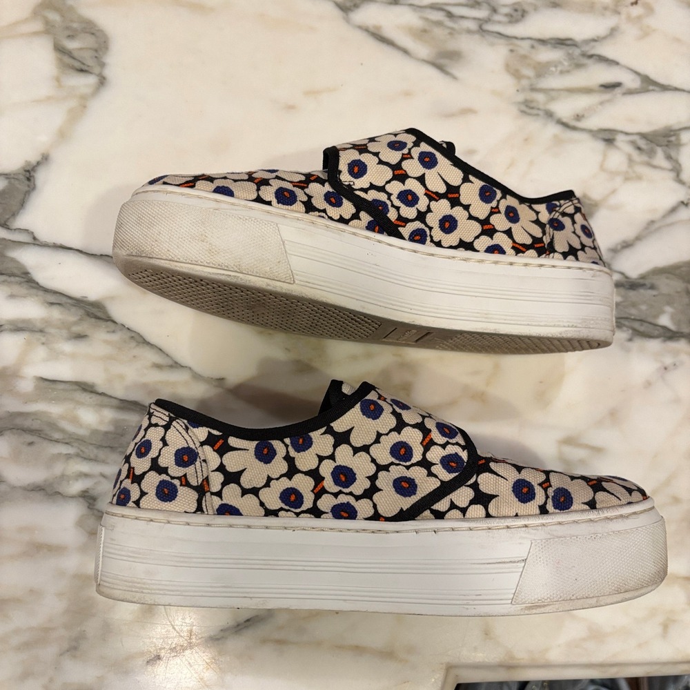 Marimekko Marka Mini 'Unikko' Iconic Poppy Velcro Sneakers Size 39 - Picture 7 of 13